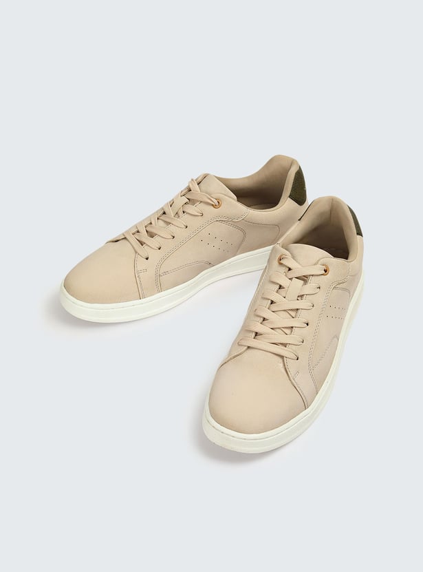 Men Solid Lace-Up Sneakers