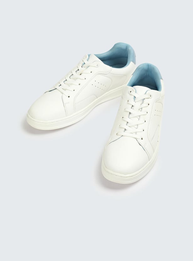 Men Solid Lace-Up Sneakers