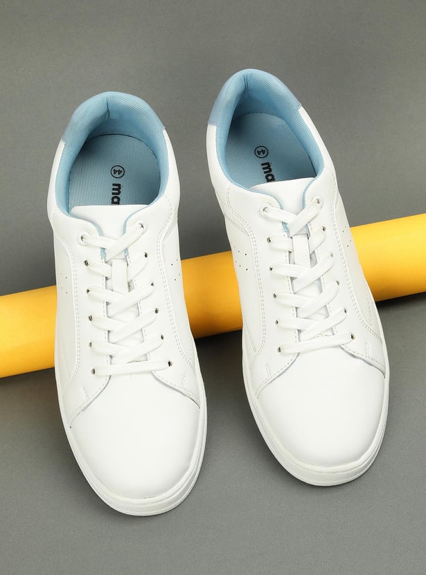 Men Solid Lace-Up Sneakers