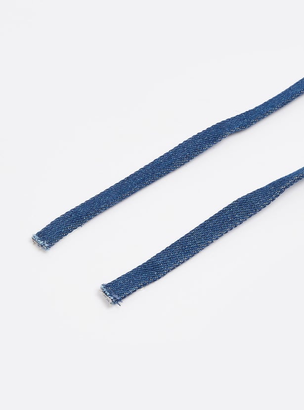 Women Floral Denim Choker Necklace