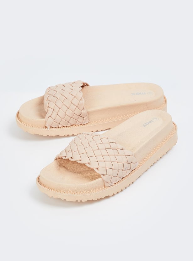 Women Braided Strap Wash & Wear Sliders