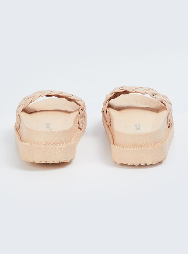 Women Braided Strap Wash & Wear Sliders