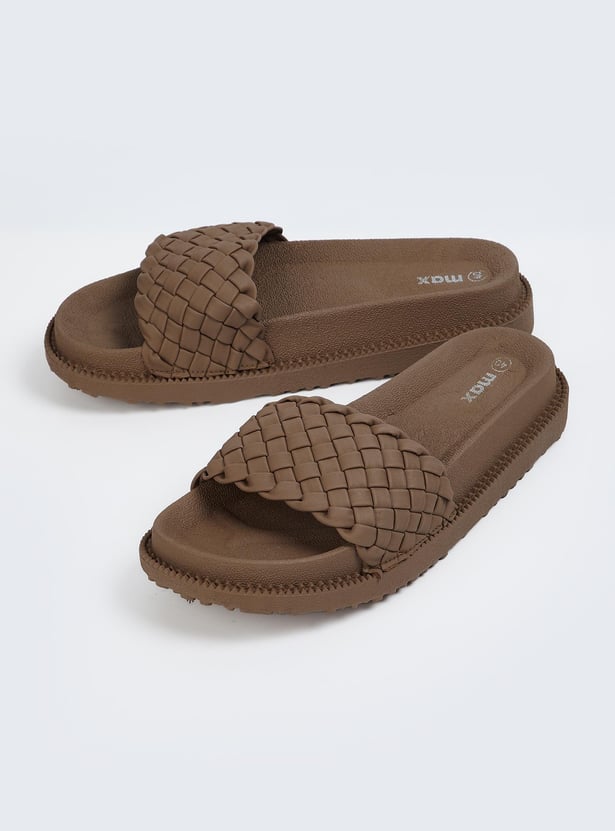 Women Braided Strap Wash & Wear Sliders