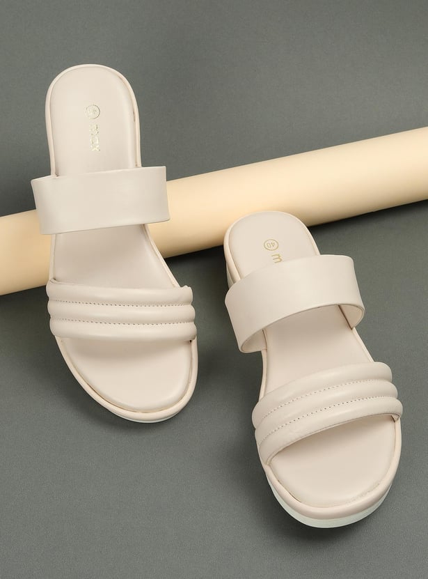 Women Quilted Double Strap Sandals