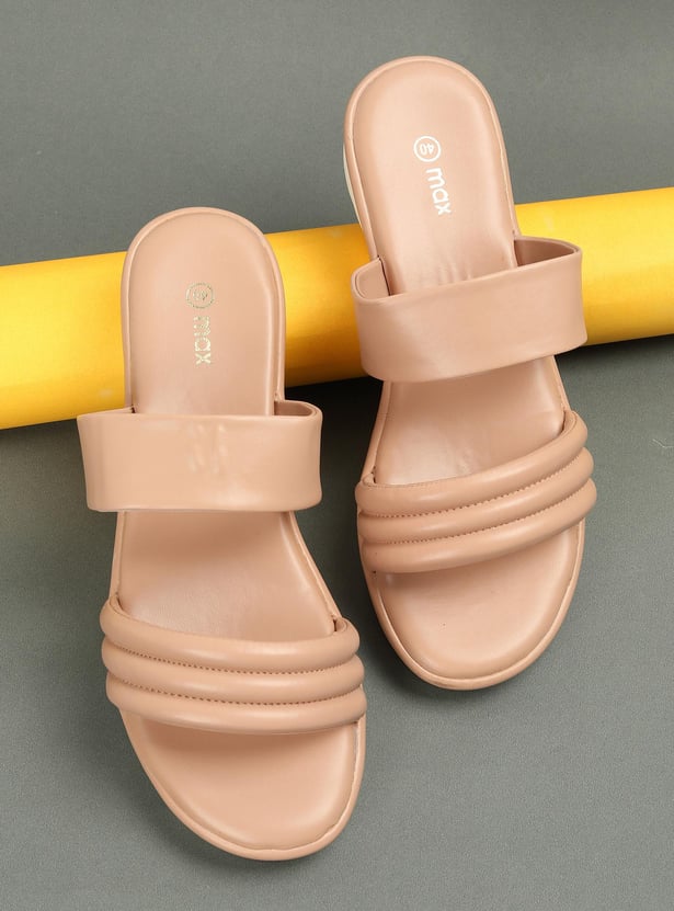 Women Quilted Double Strap Sandals
