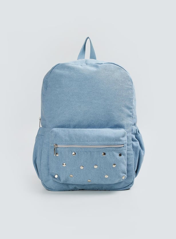 Women Studded Denim Backpack