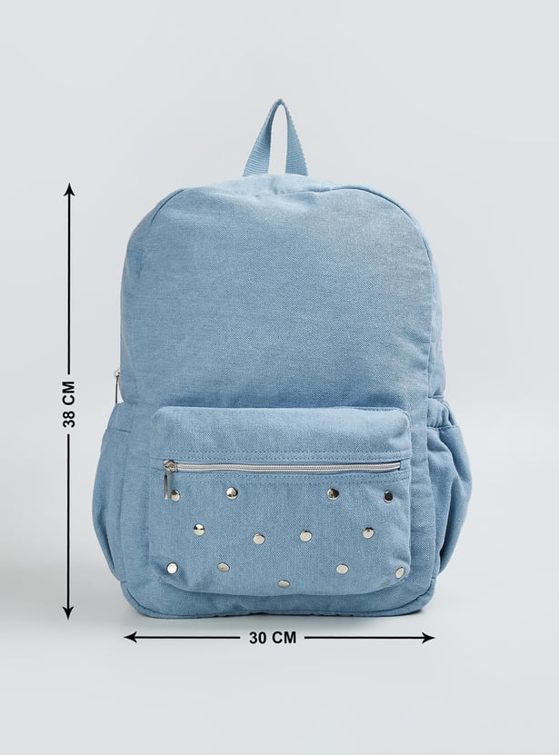 Women Studded Denim Backpack