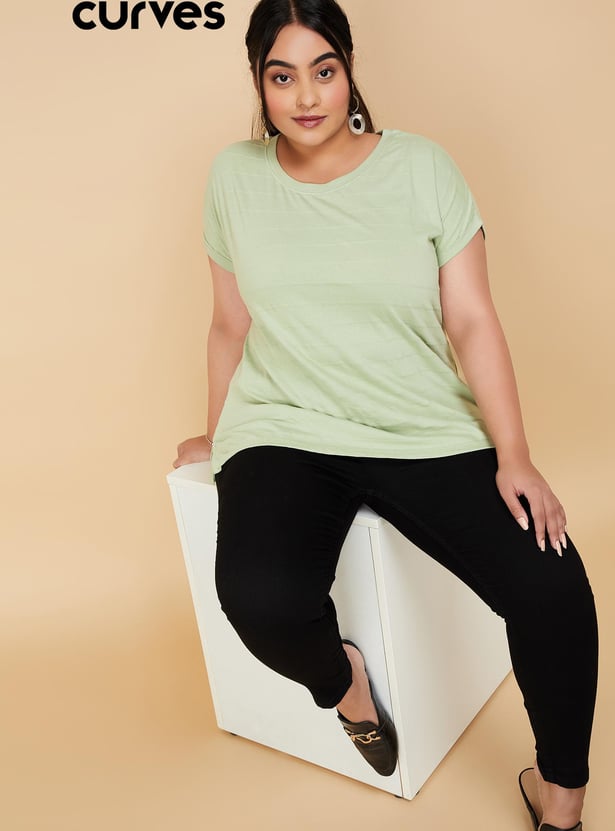 Women Textured Knit T-shirt