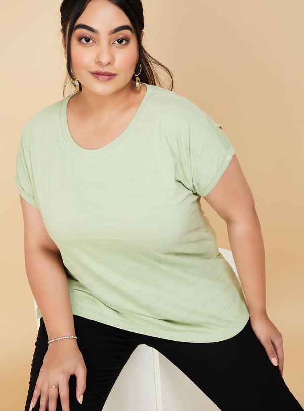 Women Textured Knit T-shirt