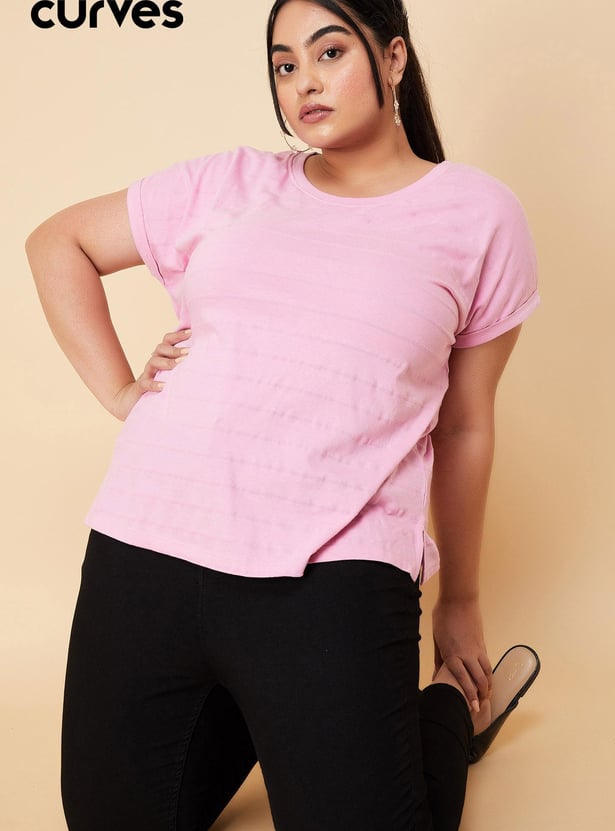 Women Textured Knit T-shirt