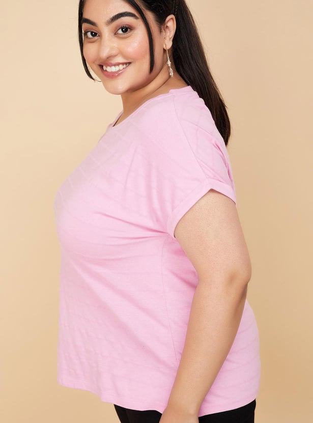 Women Textured Knit T-shirt