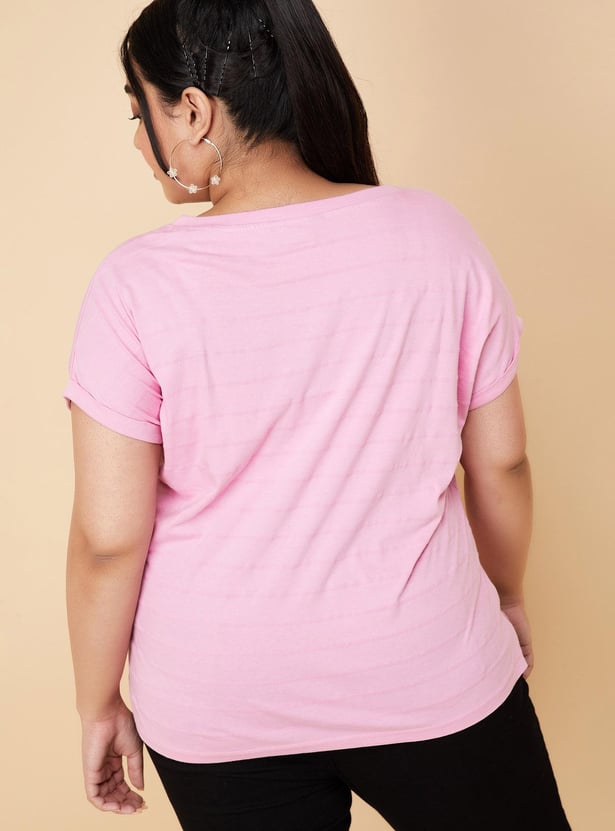 Women Textured Knit T-shirt