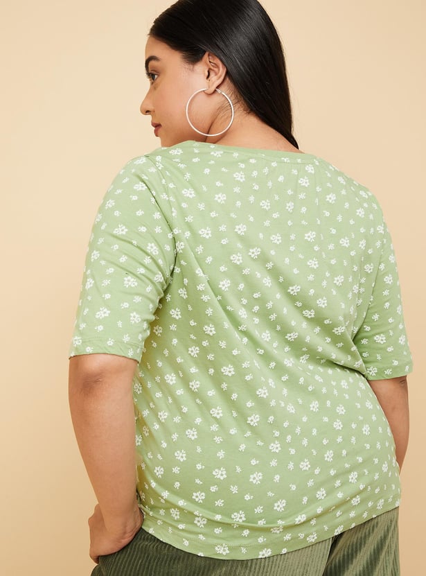 Women Floral Printed Regular Fit T-shirt