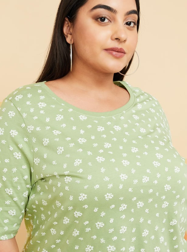 Women Floral Printed Regular Fit T-shirt