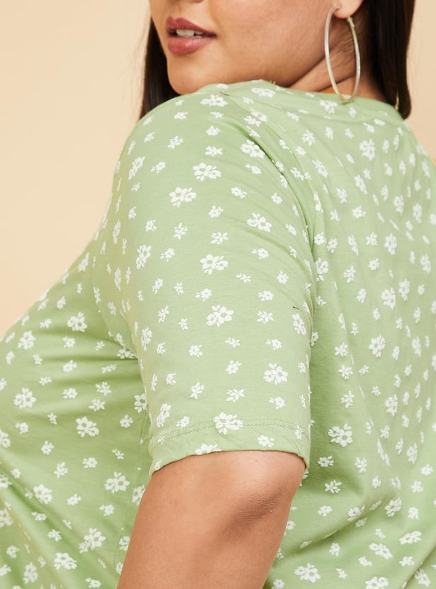 Women Floral Printed Regular Fit T-shirt