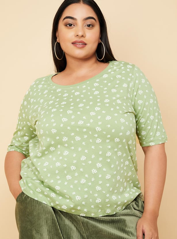 Women Floral Printed Regular Fit T-shirt