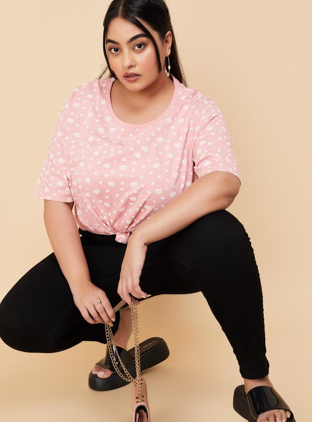 Women Floral Printed Regular Fit T-shirt