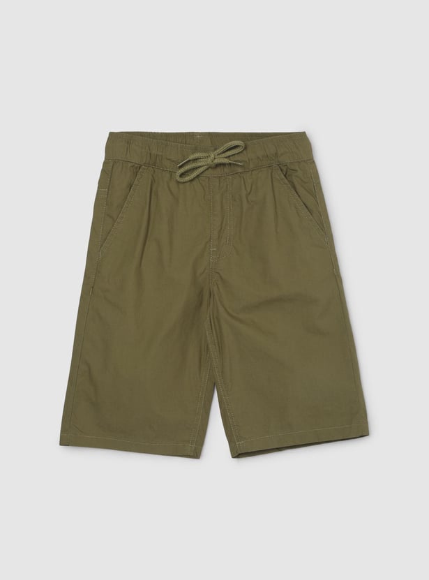 Boys Solid Bermuda Shorts