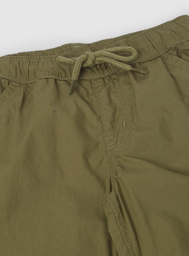 Boys Solid Bermuda Shorts