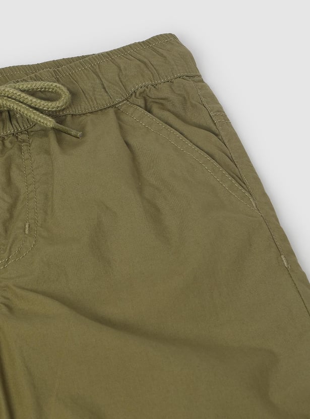 Boys Solid Bermuda Shorts