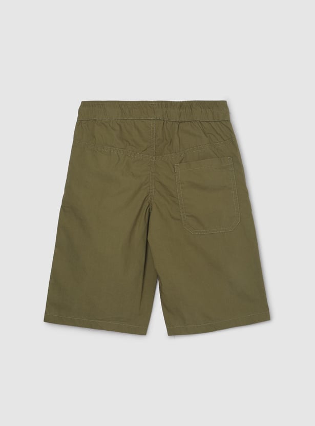 Boys Solid Bermuda Shorts