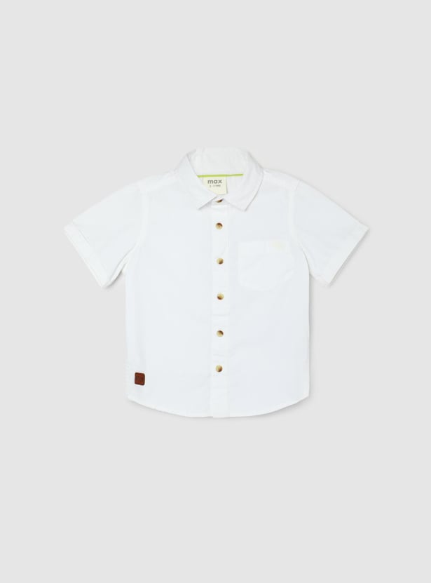 Boys Solid Regular Fit Shirt