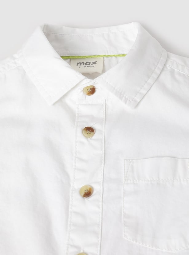 Boys Solid Regular Fit Shirt