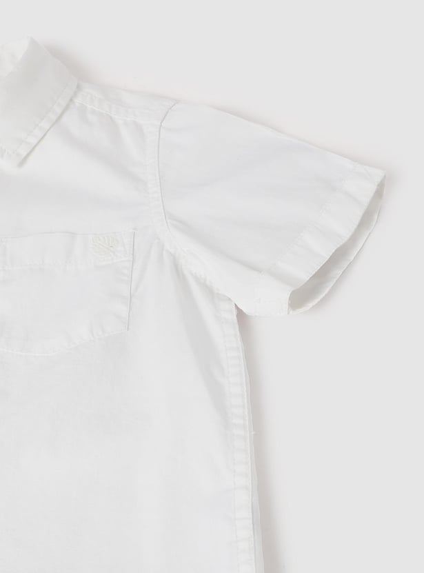 Boys Solid Regular Fit Shirt