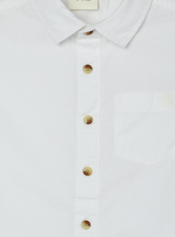 Boys Solid Regular Fit Shirt