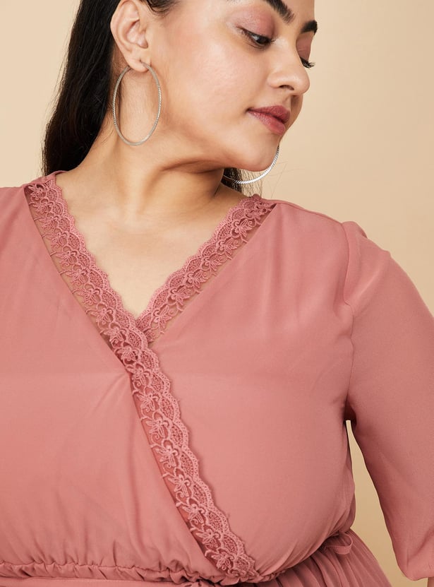 Women Pleated Midi Dress