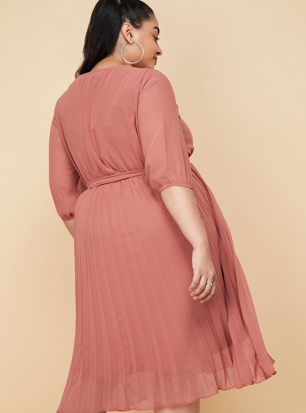 Women Pleated Midi Dress