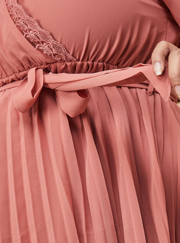 Women Pleated Midi Dress