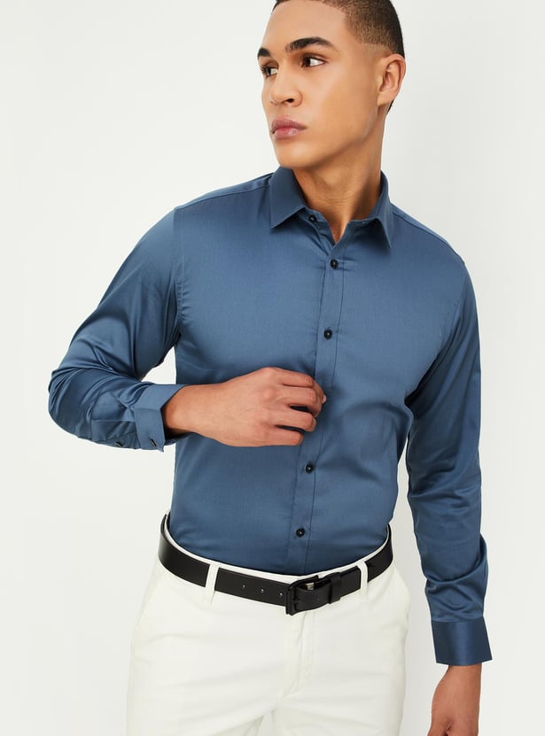 Men Solid Slim Fit Formal Shirt