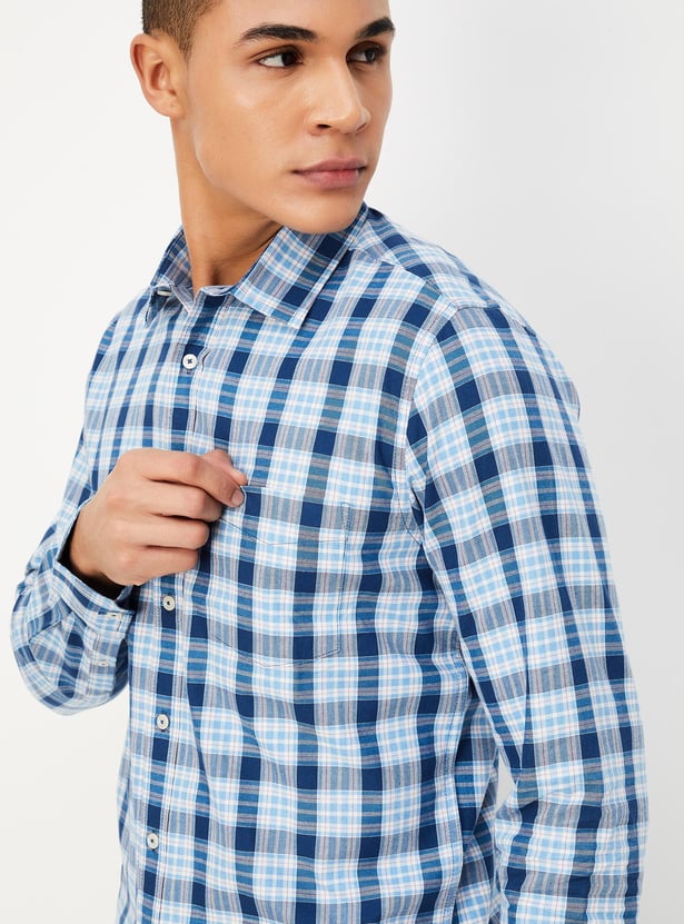 Casual checked men's shirt