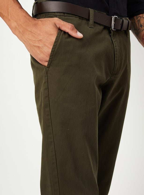 Men Skinny Fit Solid Chinos