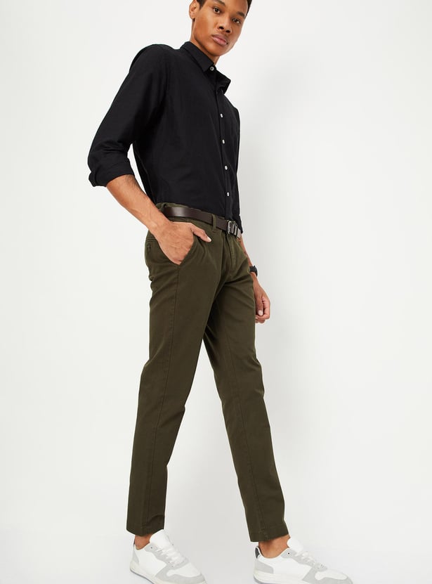 Men Skinny Fit Solid Chinos