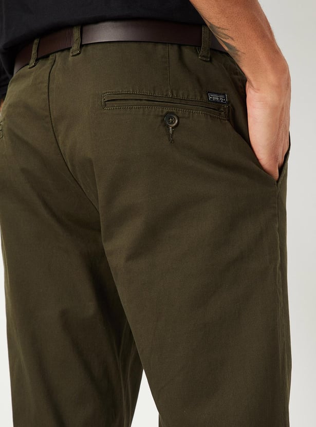 Men Skinny Fit Solid Chinos