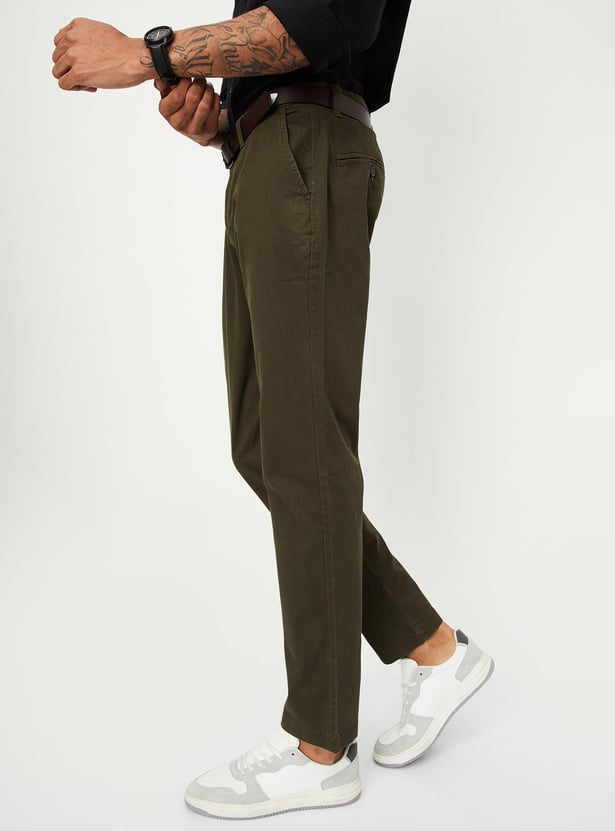 Men Skinny Fit Solid Chinos