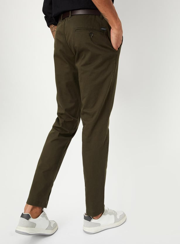 Men Skinny Fit Solid Chinos