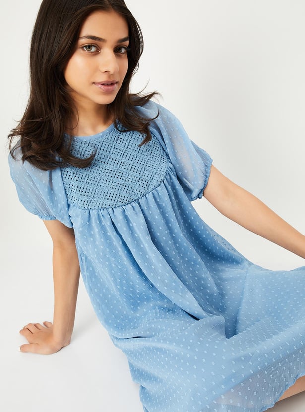 Casero & Associates Party Dots A-Line, Blue
