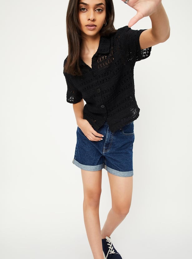 Girls Woven Lace Shirt