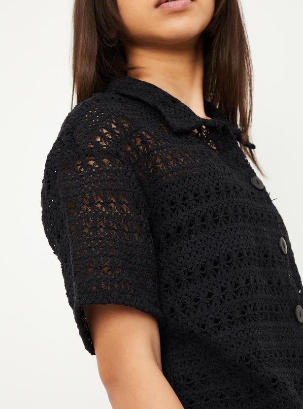 Girls Woven Lace Shirt