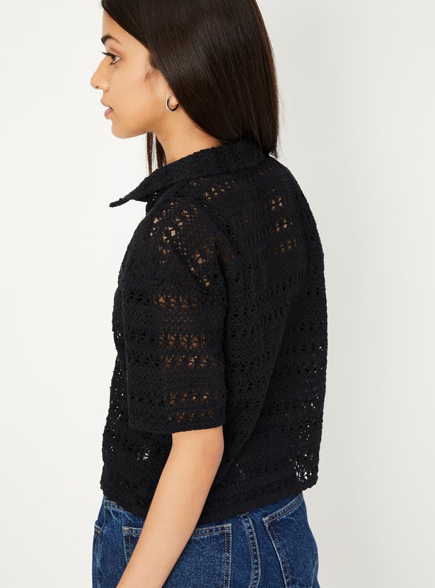 Girls Woven Lace Shirt