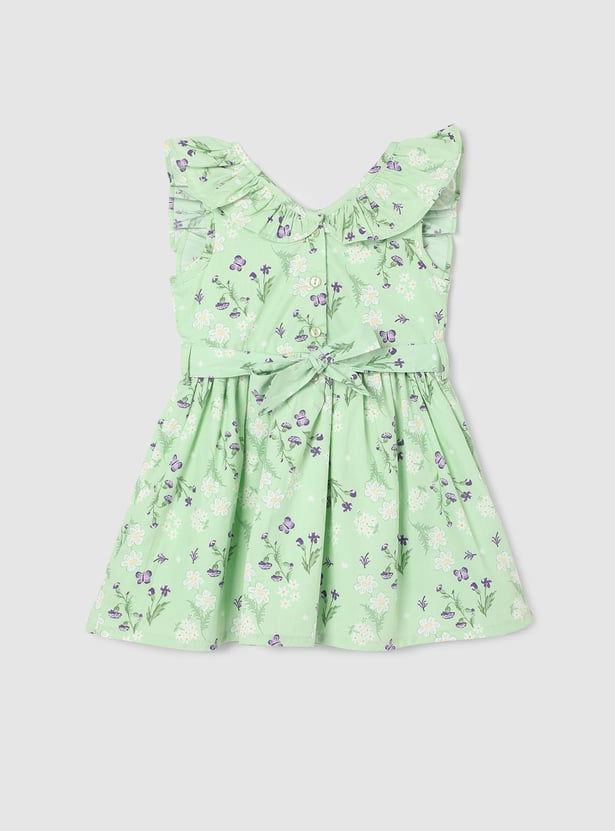 Girls Printed Ruffled A-line Dress