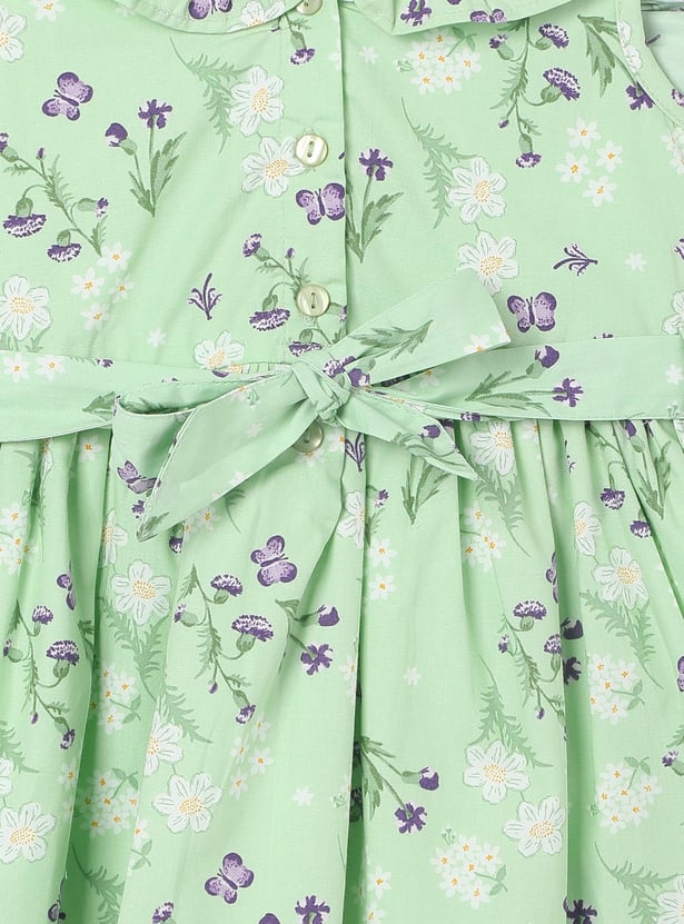 Girls Printed Ruffled A-line Dress