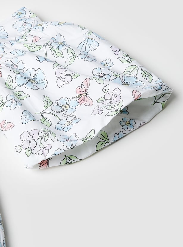 Girls Floral Printed A-line Dress