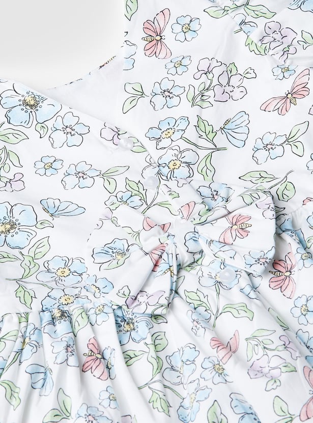 Girls Floral Printed A-line Dress