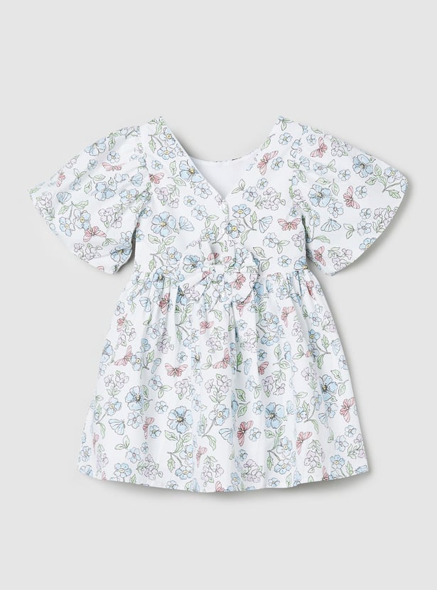 Girls Floral Printed A-line Dress