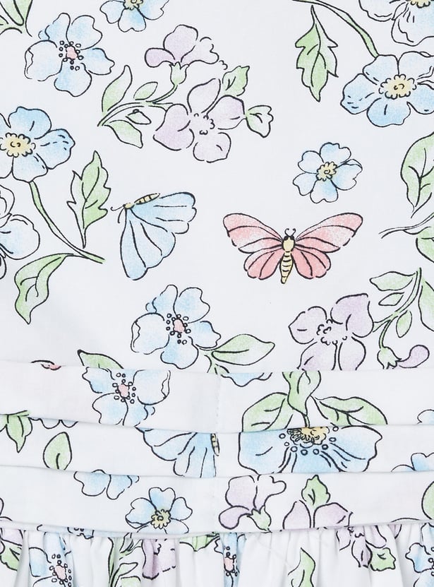 Girls Floral Printed A-line Dress