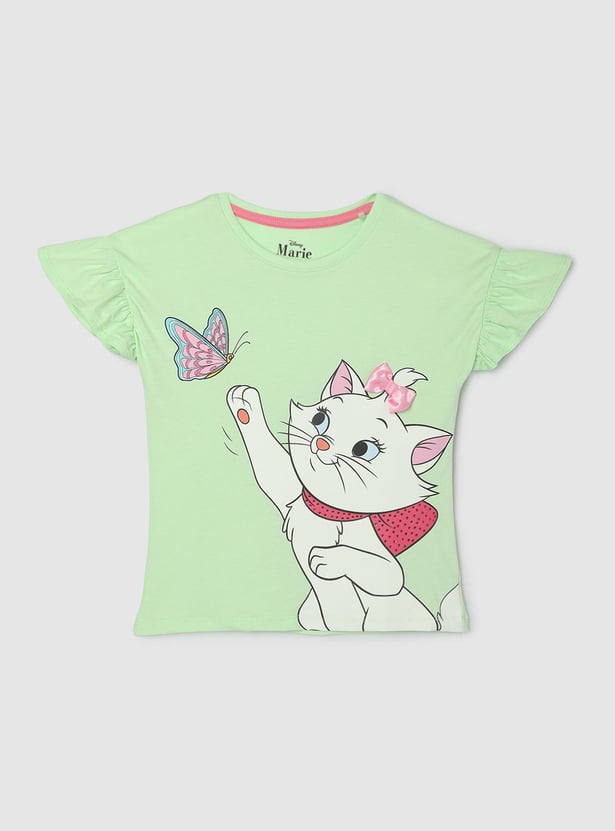 Girls Marie the Cat Printed T-shirt